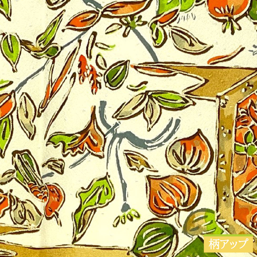 小紋 ポリエステル 身丈156cm 裄丈63cm 袷 乳白色(にゅうはくしょく) 更紗調 洗える着物 Aランク クリーム系 1115004503315