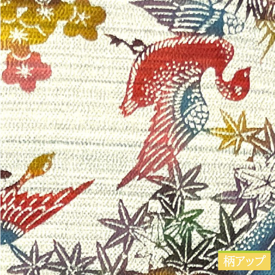 小紋 正絹 身丈161.5cm 裄丈63.5cm 袷 京紅型 梅 鶴 遠山 Sランク グラデーション系 1115003562499