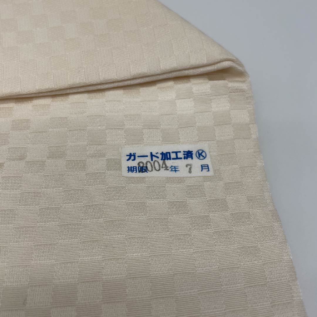 名古屋帯 染め帯 椿 作家物 帯丈396cm 正絹 Sランク ポイント柄 カジュアル 白系 1124006712411 名古屋仕立て