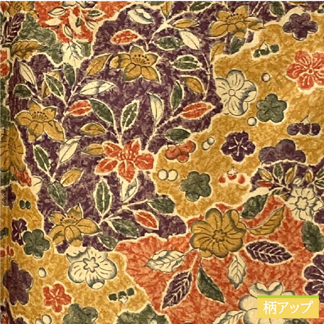 小紋 ポリエステル 身丈158.5cm 裄丈63.5cm 袷 型染 雲取り 総花 洗える着物 Aランク グラデーション系 1115006093399