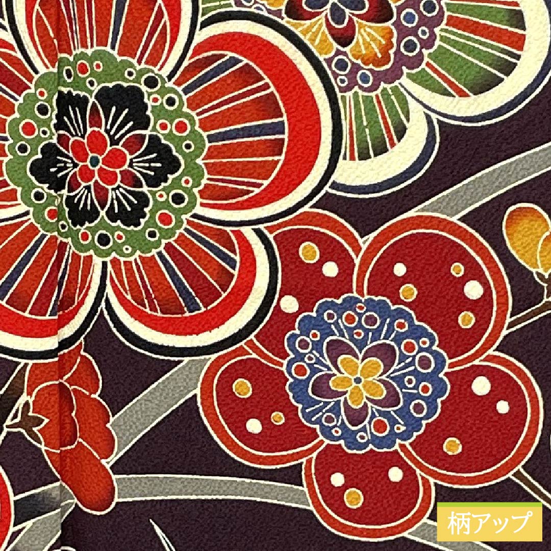 振袖 正絹 Sランク 身丈158.5cm 裄丈64.5cm 袷 二人静色(ふたりしずかいろ) 京紅型 総花 紫系 1113002432320