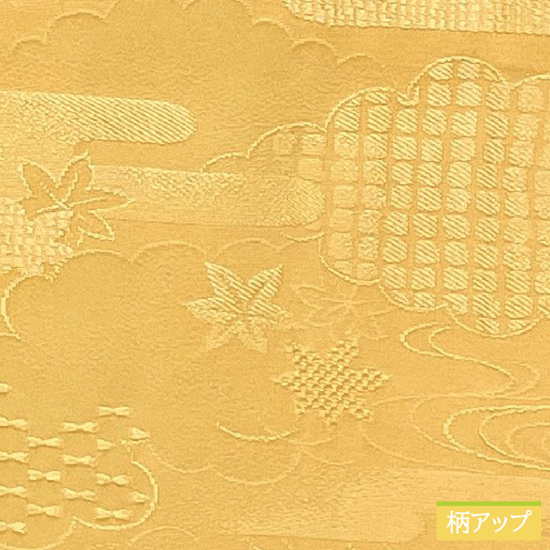 色無地 正絹 身丈160.5cm 裄丈65cm 薄柿色(うすがきいろ) 一つ紋 雪輪に蔦 しつけ糸付き 袷 Sランク 橙系 1114001642426