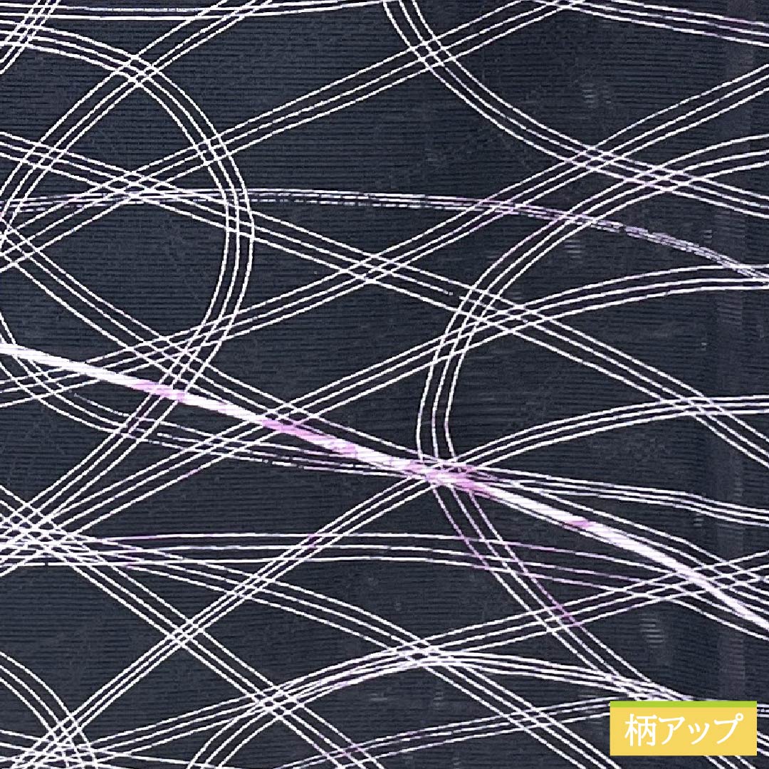 夏物 ポリエステル 小紋 身丈153cm 裄丈64cm 相済茶色(あいすみちゃいろ) 抽象模様 絽 Aランク 黒系 1132002293210