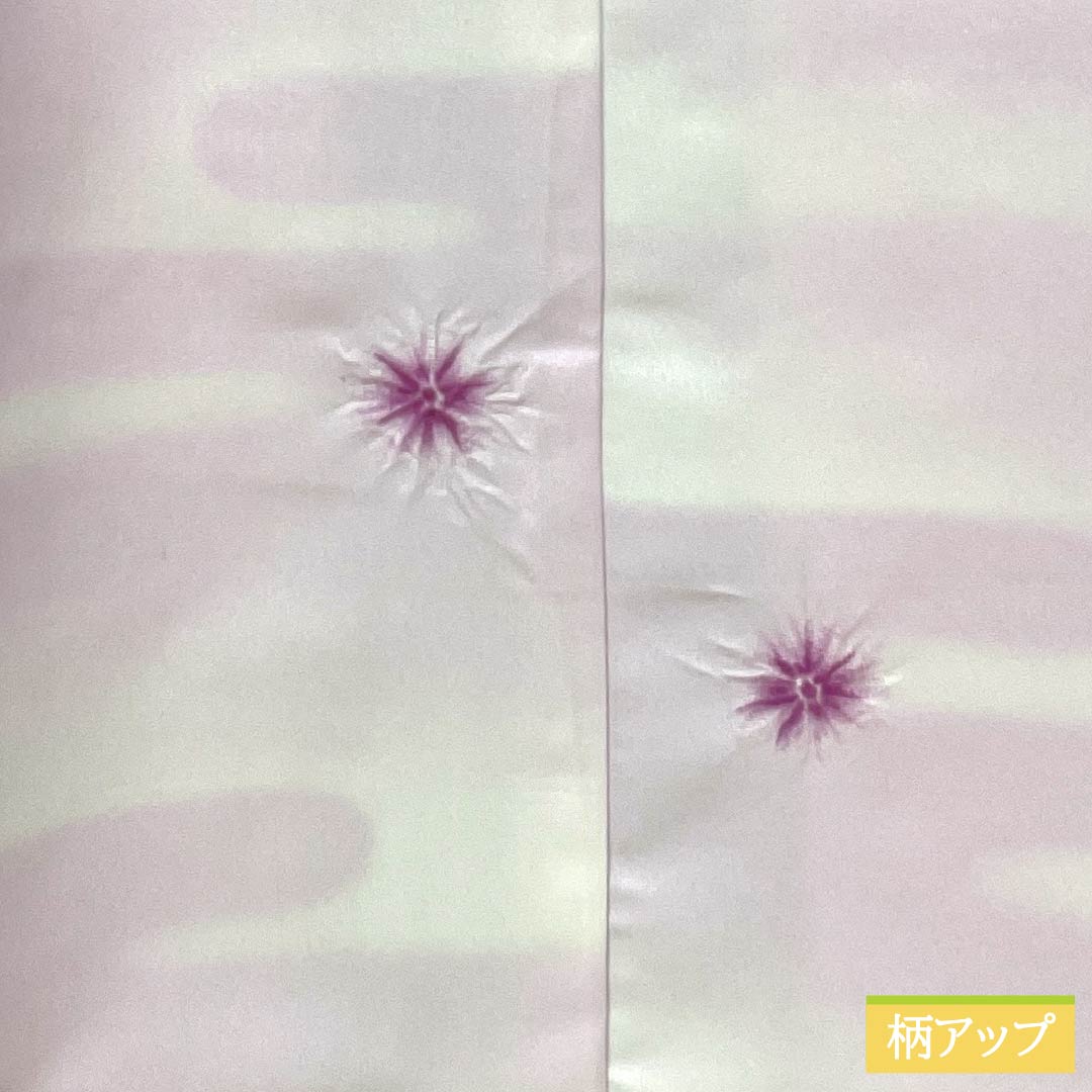 長襦袢 ポリエステル Aランク 身丈115cm 裄丈61cm 単衣 淡紅色(たんこうしょく) 抽象模様 半衿付き 身上げ有り 紫系 1129000783120