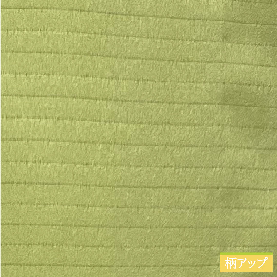 色無地 ポリエステル 身丈164cm 裄丈68cm 柳茶色(やなぎちゃいろ) 洗える着物 一つ紋 絽 Sランク 緑系 1114001312419