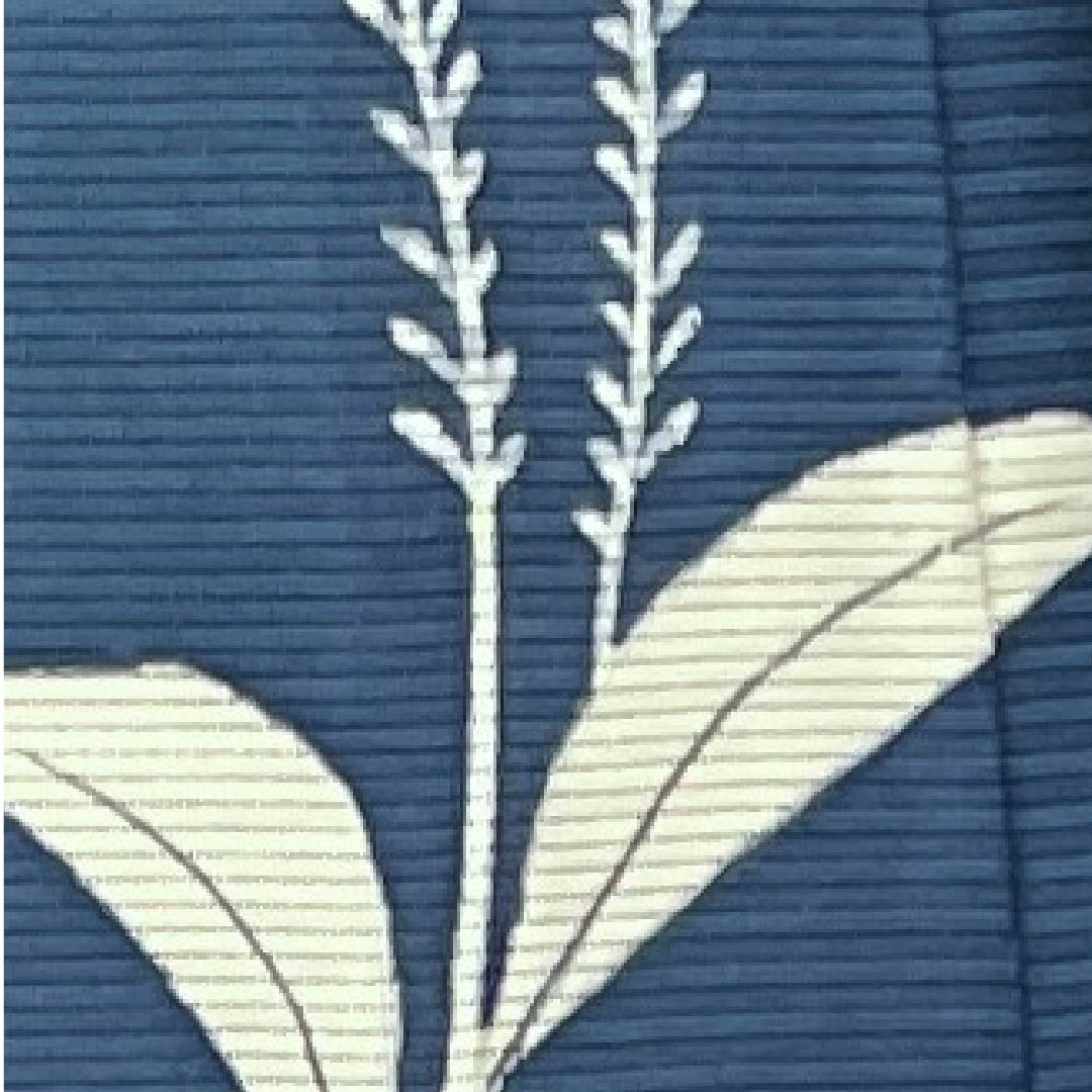 夏物 正絹 訪問着 身丈154.5cm 裄丈63.5cm 中縹色(なかのはなだいろ) 葉模様 しつけ付き 未使用品 絽 Aランク 青系 1132000353217