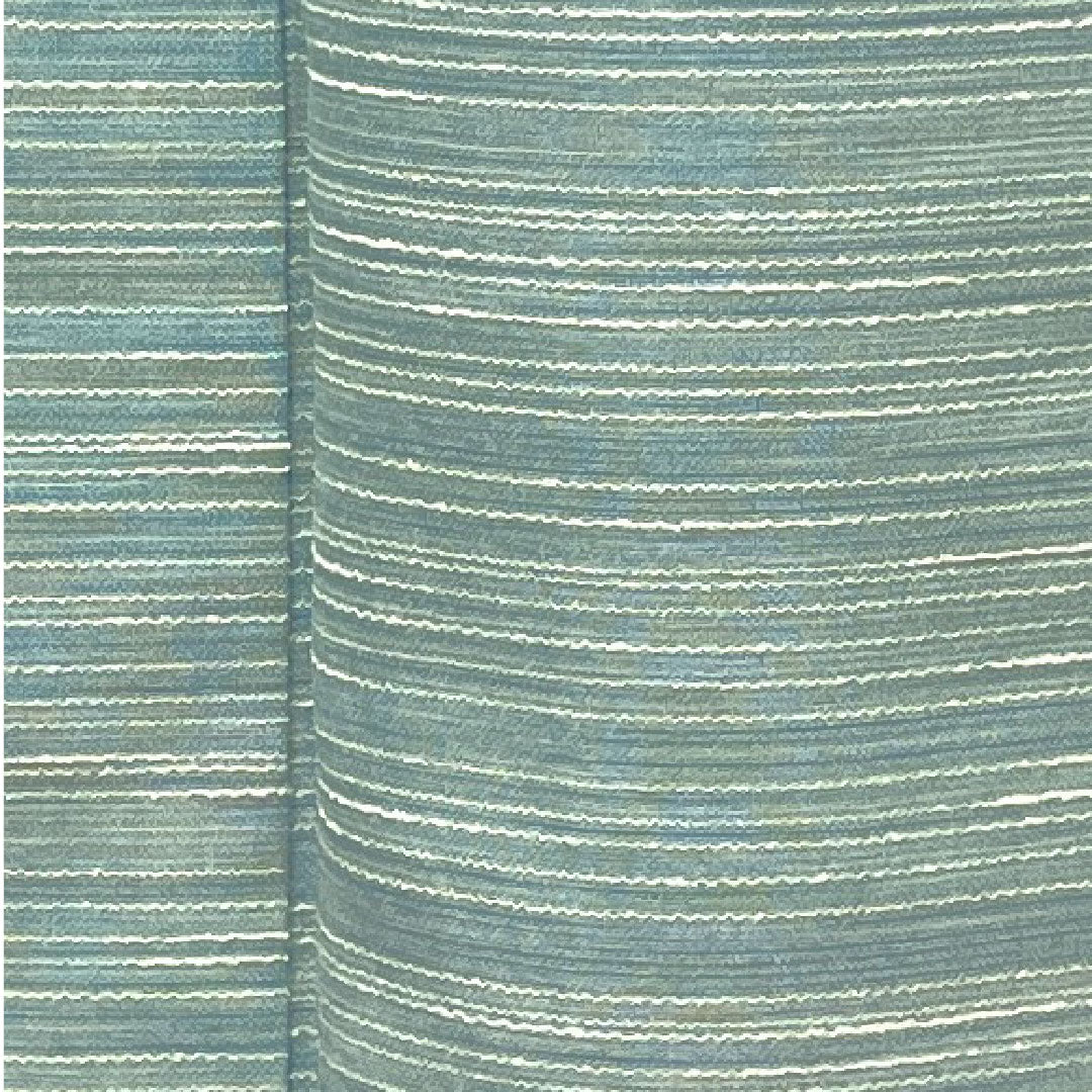 夏物 正絹 紬 身丈163cm 裄丈63cm 薄水色(うすみずいろ) 横縞 紗 Aランク 水色系 1132001023424