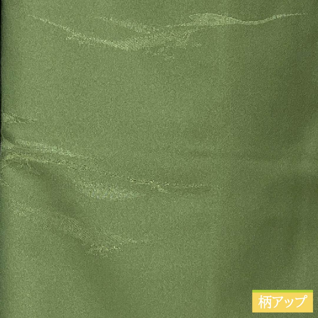 Solid-colored polyester kimono, length 163cm, sleeve length 65cm, pine needle color (matsubairo), made of brocade, washable, lined, S rank, green, product number 1114002172419
