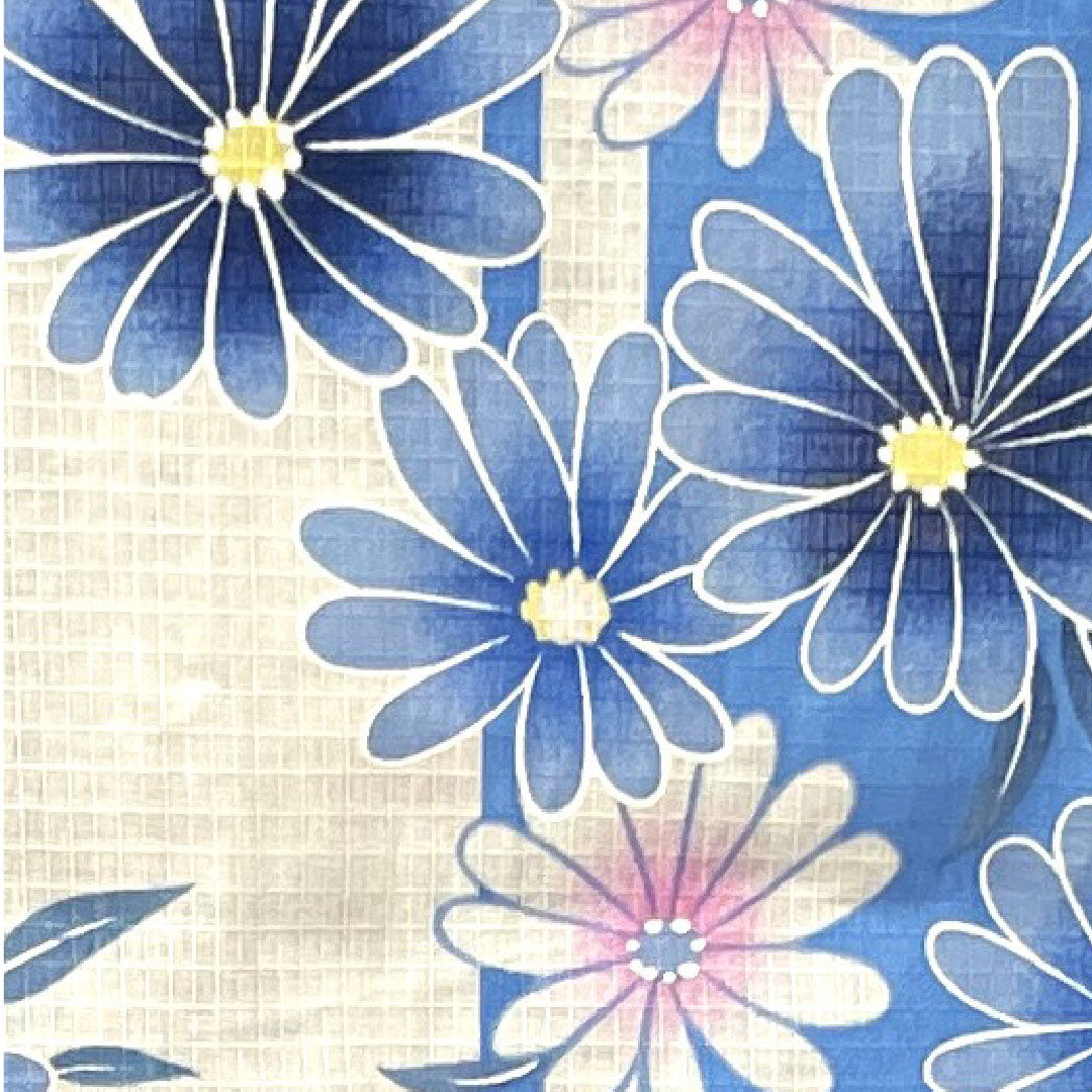 Yukata, floral pattern, cotton, S rank, single layer, length 161cm, sleeve length 65.5cm, white, 1118001482411