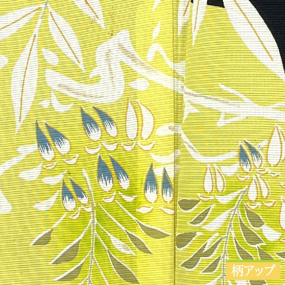 Summer pure silk black formal kimono, length 153cm, sleeve length 62cm, Kyoto yuzen, five crests, wisteria, silk, A rank, black, 1132002103210