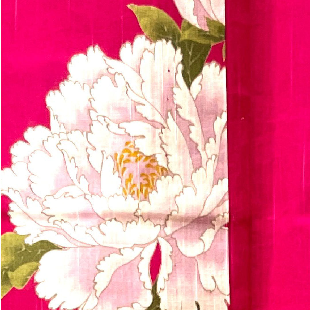 浴衣 躑躅色 山茶花 木綿 Sランク 単衣 身丈166.5cm 裄丈67cm ピンク系 1118001992513
