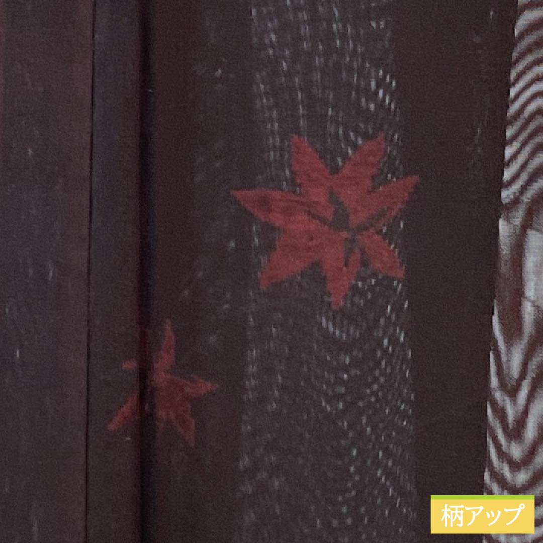 Summer Item Pure Silk Omeshi A Rank Length 160cm Sleeve-to-shoulder 63.5cm Dark Crimson Monsha Maple Leaf Sha Red color 1132004373412