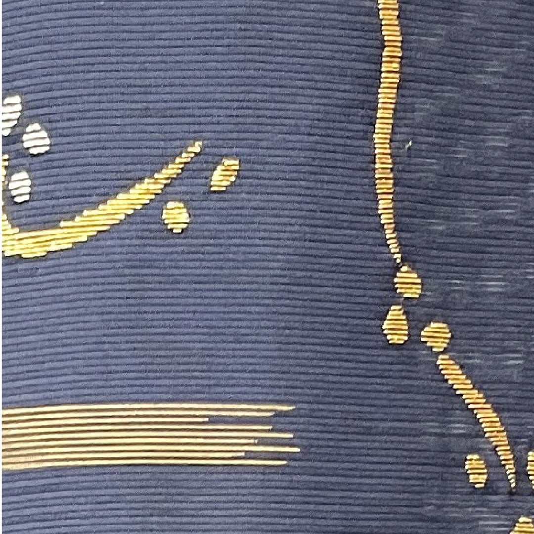 訪問着 夏物 身丈158cm 裄丈66cm 瞑色 絽 竹屋町刺繡 抽象模様 桔梗に三つ鱗 正絹 Sランク 紺系 1112002772318