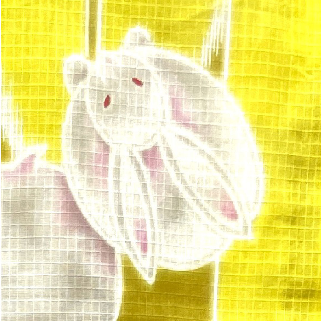 浴衣 苅安色 ウサギ 矢羽根 桜 木綿 Aランク 単衣 身丈165cm 裄丈67cm 黄系 1118001963523