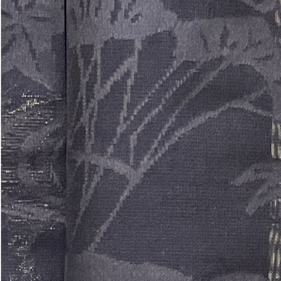 Summer item, pure silk, plain color, length 160cm, sleeve length 61.5cm, purple-black color, floral pattern, gauze, A rank, purple 1132001033420