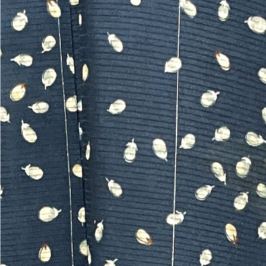 Summer pure silk komon length 148cm sleeve length 63.5cm dark navy blue abstract pattern silk S rank navy blue 1132001152118