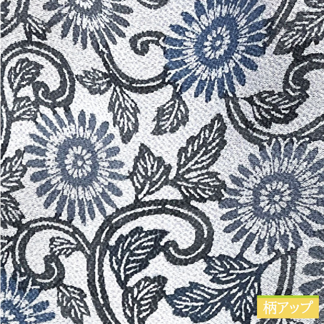 小紋 正絹 身丈172cm 裄丈64cm 袷 白銅色 京紅型 菊 Sランク グレー系 1115003572622