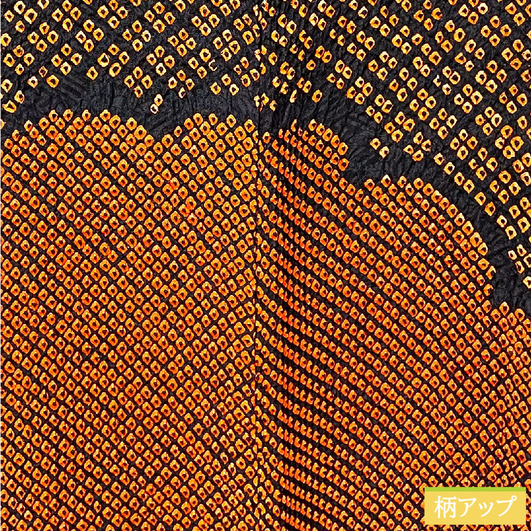 羽織 正絹 身丈75cm 裄丈65cm 緋色(ひいろ) 総絞り 抽象模様 しつけ糸付き Sランク 袷 朱系 1117001052916