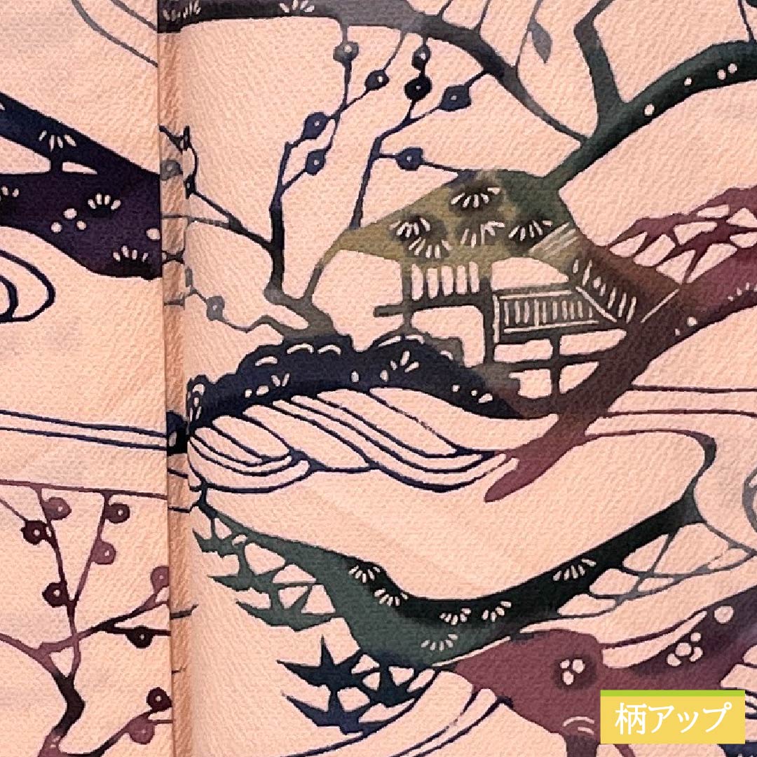 小紋 正絹 Sランク 身丈153.5cm 裄丈64cm 袷 乙女色(おとめいろ) 京紅型 茶屋辻 ピンク系 1115007702213