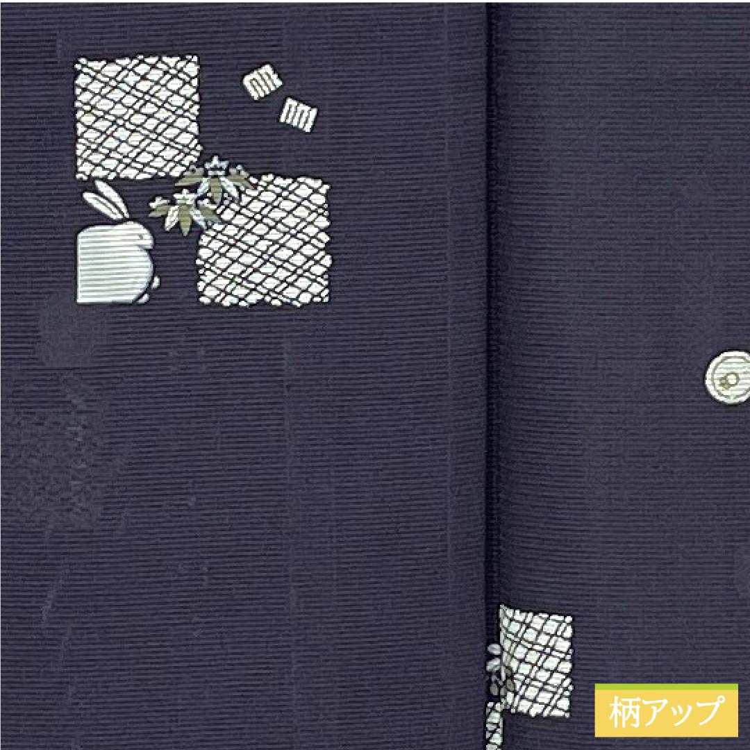 夏物 正絹 小紋 身丈158cm 裄丈67cm 褐色(かちいろ) 型染 飛び市松 古典柄 絽 Sランク 紫系 1132002802320