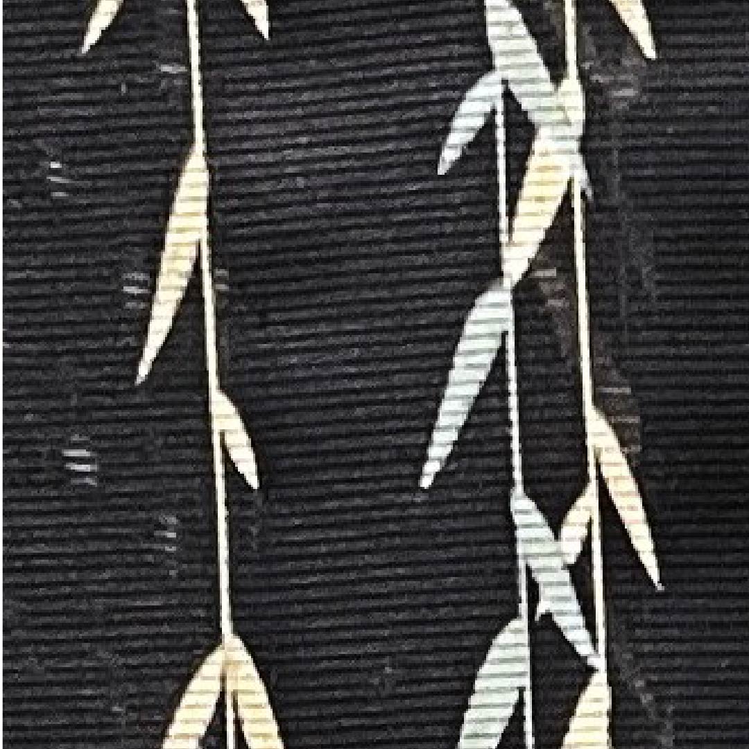 Summer item, polyester, small pattern, length 162cm, sleeve length 66cm, black, bamboo, with lining, unused, silk, A rank, black, 1132000233410