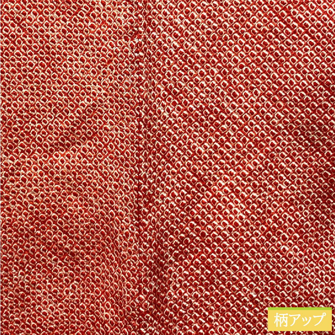 羽織 正絹 身丈79.5cm 裄丈64cm 猩々緋色 総絞り 鹿の子絞り Sランク 袷 赤系 1117000652912