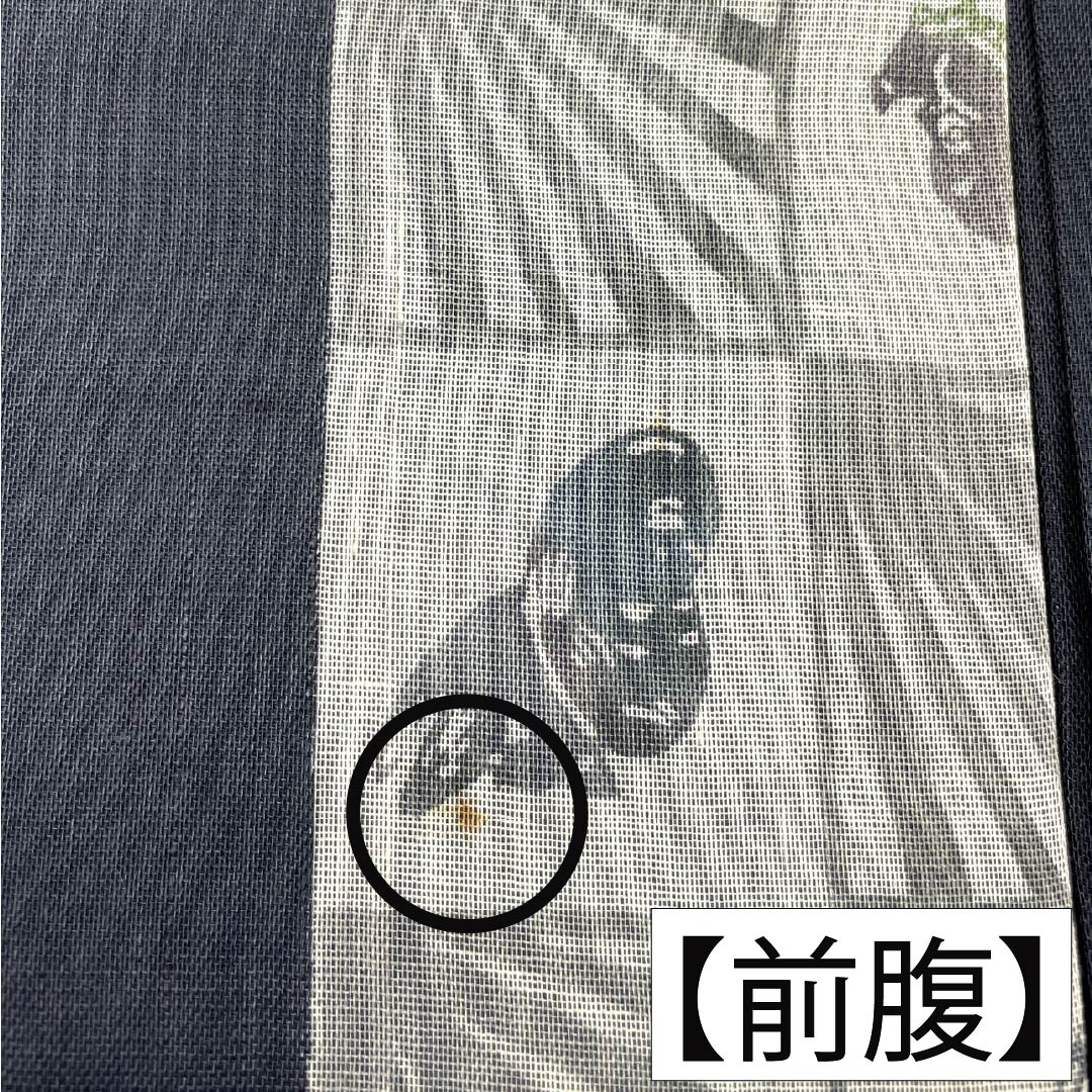 名古屋帯 正絹 Aランク 名古屋仕立て 黒色(くろいろ) 古典柄 お面 夏帯 帯丈374cm ポイント柄 カジュアル 黒系 1124014433310