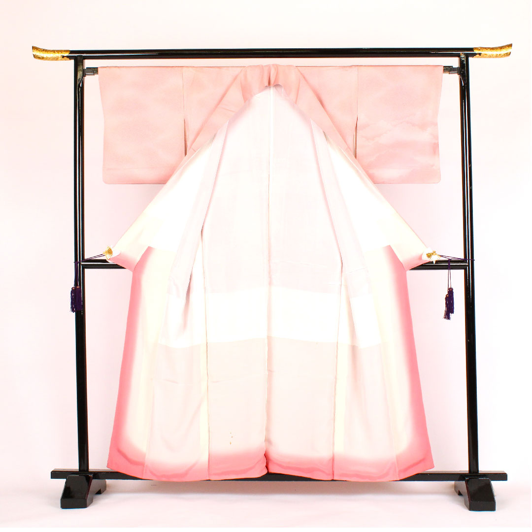 Plain color, landscape painting, length 158cm, sleeve length 65cm, lined, pure silk, A rank, pink, 1114000023113