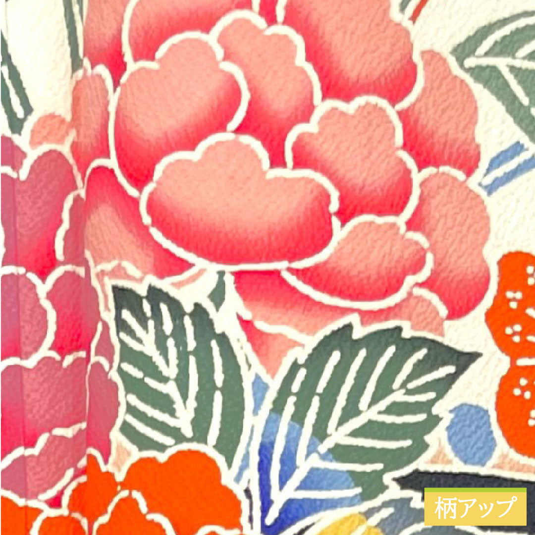 振袖 正絹 身丈162.5cm 裄丈63.5cm 袷 銀朱色(ぎんしゅいろ) 京紅型 吉祥文様 Sランク 朱系 1113002112416