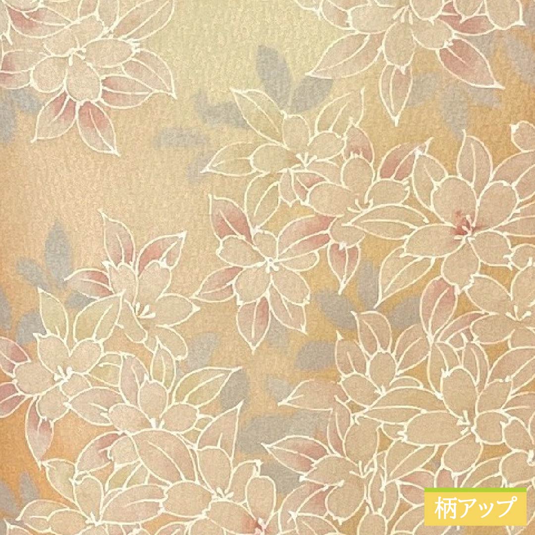 小紋 正絹 身丈154.5cm 裄丈63.5cm 袷 朱華色(はねずいろ) 総花 Bランク 橙系 1115004994226
