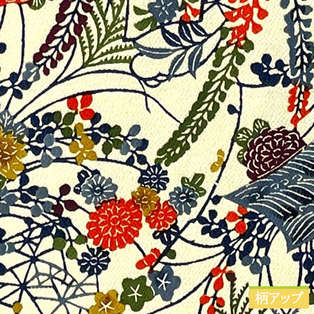 小紋 正絹 身丈154cm 裄丈63cm 袷 乳白色(にゅうはくしょく) 京紅型 吉祥文様 Bランク クリーム系 1115004844215