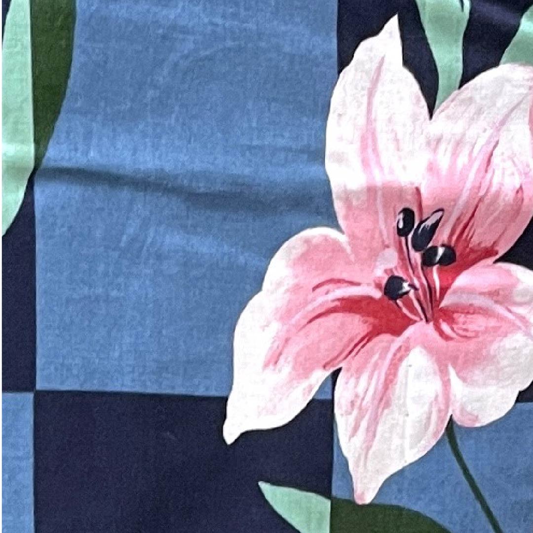 浴衣 濃紺色 サフランモドキ 市松 木綿 Sランク 単衣 身丈161cm 裄丈65.5cm 紺系 1118004112418