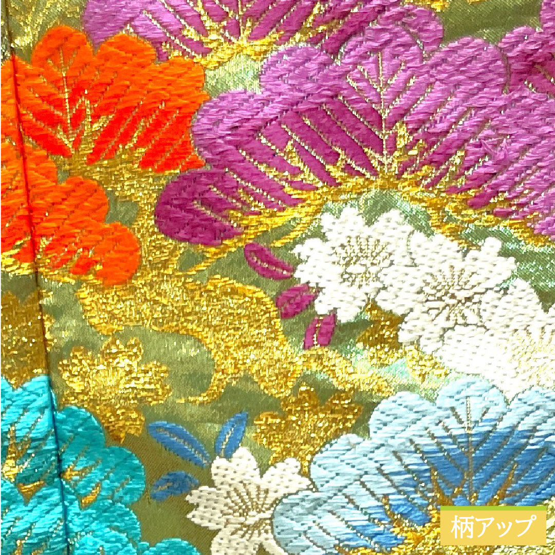 色打掛 正絹 身丈194cm 裄丈66cm 唐織 松 鶴 Sランク 袷 緑系 1110000702919