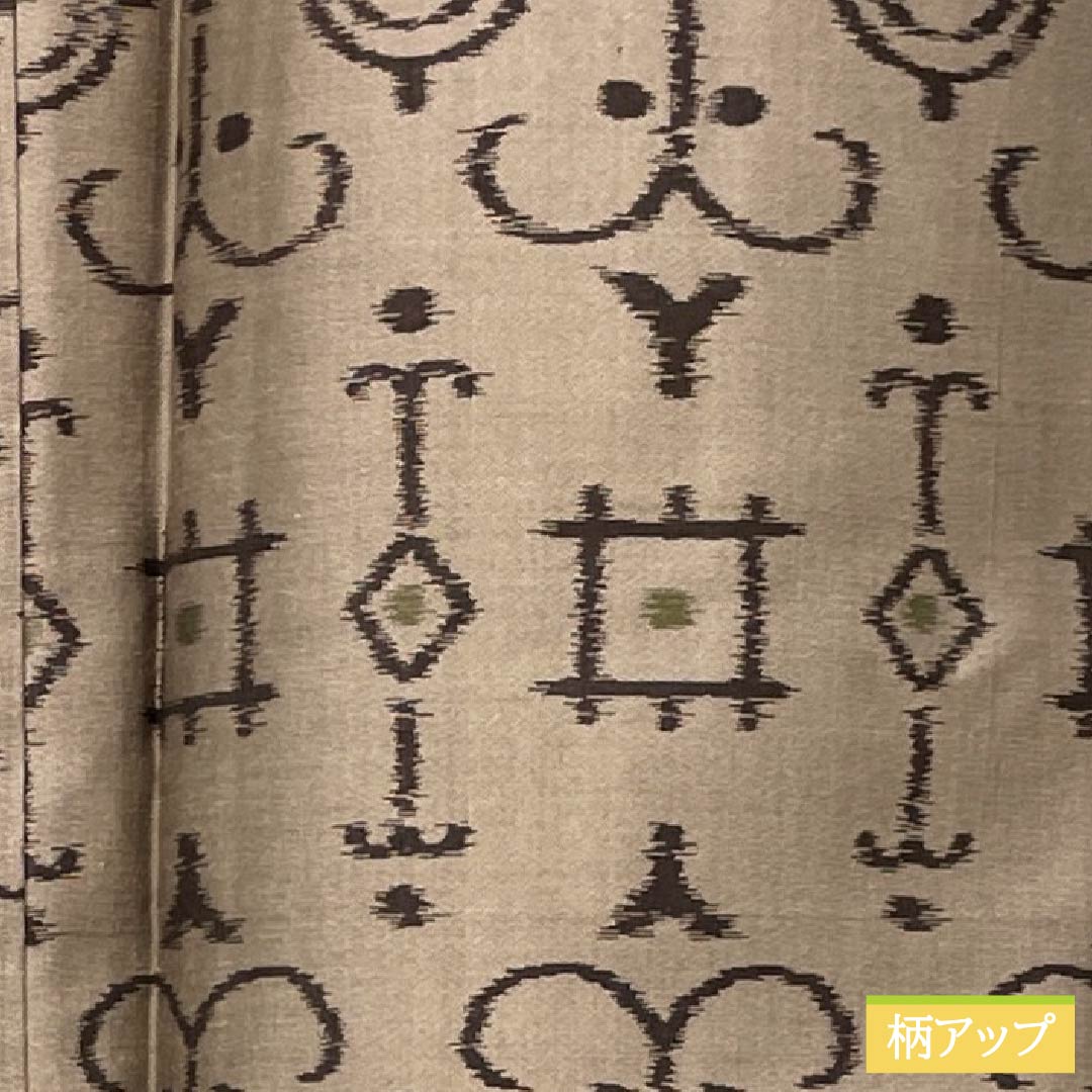 紬 正絹 Sランク 身丈148.5cm 裄丈62.5cm 遠州鼠色(えんしゅうねずいろ) 抽象模様 袷 ベージュ系 1116004382125