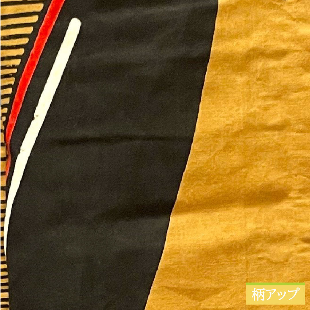 浴衣 木綿 身丈163.5cm 裄丈62.5cm Aランク 単衣 茶系 狐色(きつねいろ) 幾何学模様 1118004843414