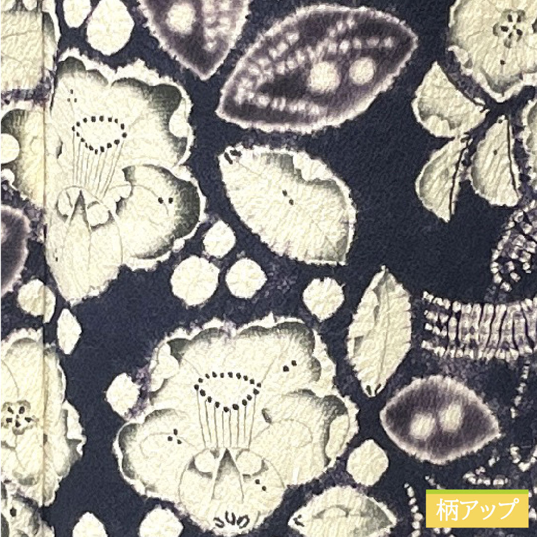 訪問着 正絹 袷 身丈158cm 裄丈67cm 青褐色(あおかちいろ) 辻ヶ花 部分絞り Aランク 紺系 1112005163318