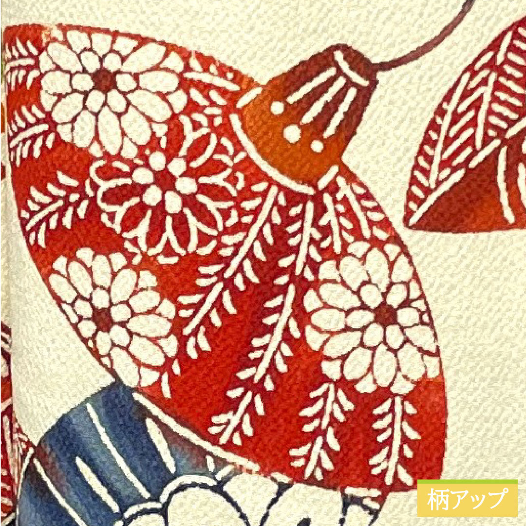Furisode, pure silk, length 157cm, sleeve length 64cm, lined, milky white, Kyoto Bingata, auspicious motif, small furisode, two-shaku sleeve, A rank, cream color, 1113002003315