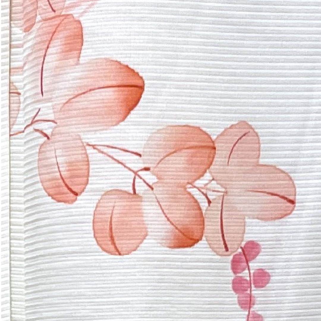 夏物 正絹 小紋 身丈157.5cm 裄丈64.5cm 白百合色(しらゆりいろ)萩 絽 Bランク クリーム系 1132000044315