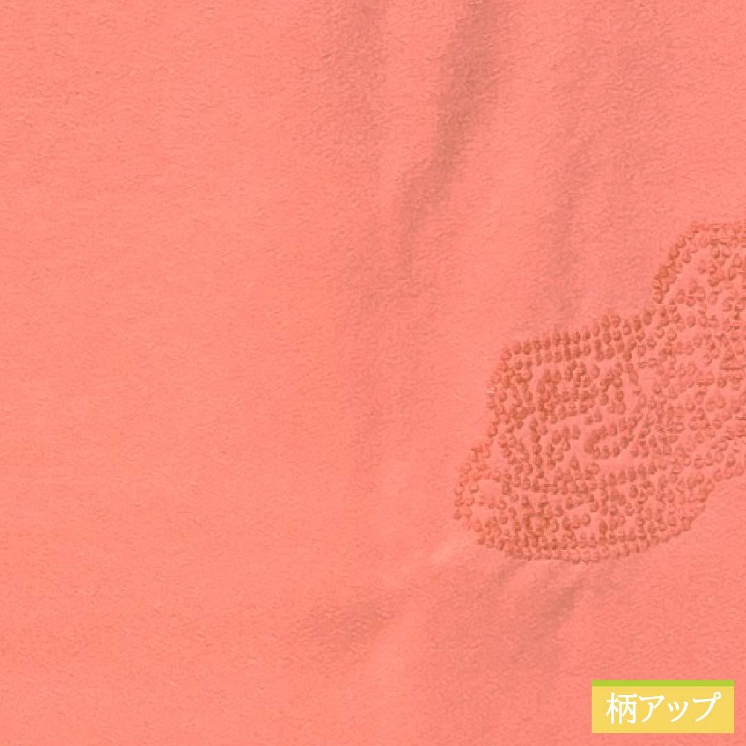 小紋 正絹 身丈158.5cm 裄丈64.5cm 袷 珊瑚色(さんごいろ) 抽象柄 Sランク ピンク系 1115005002313