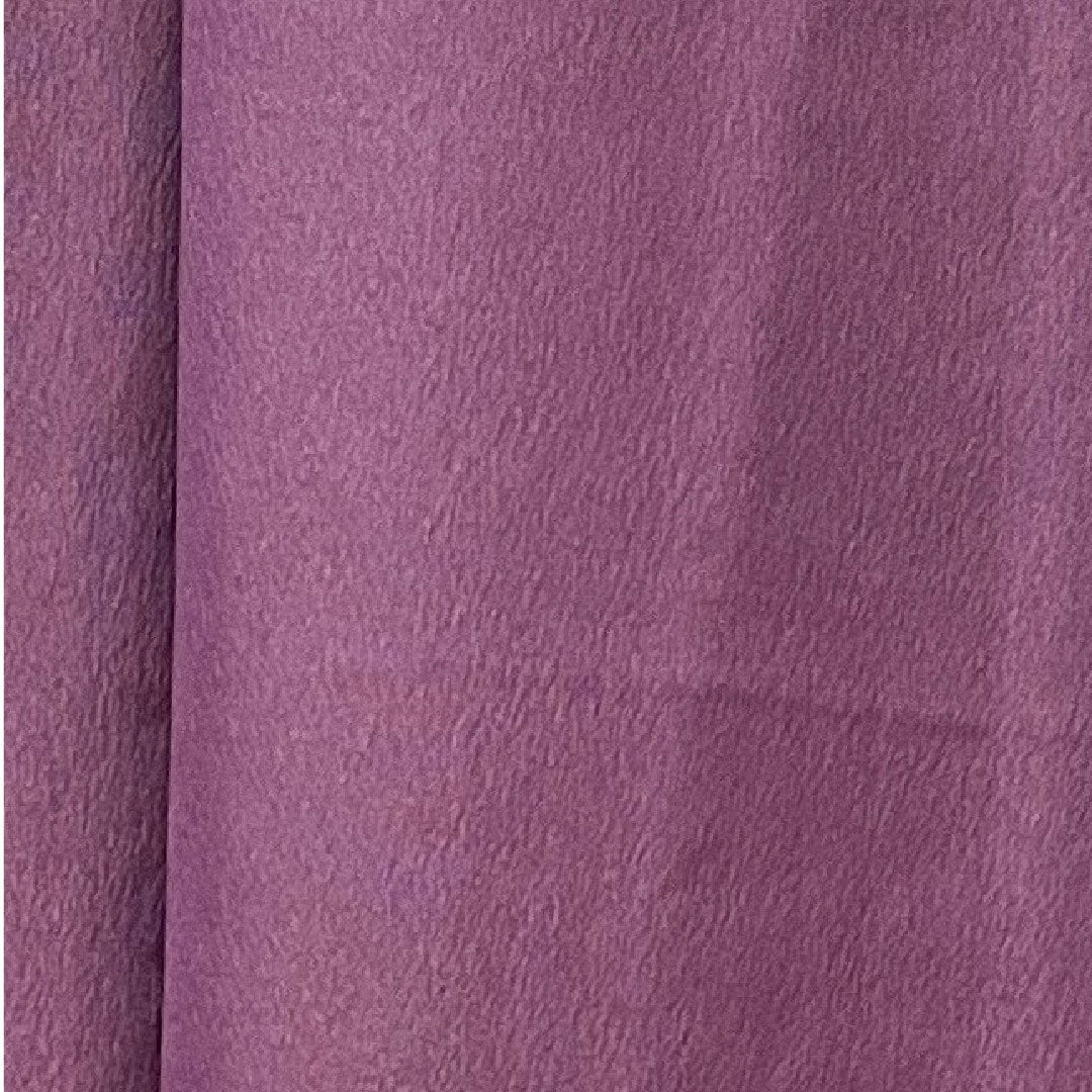 色無地 ポリエステル 紫根色 洗える着物 素無地 丸に三つ柏 身丈163cm 裄丈62.5cm 袷 Sランク 紫系 1114000782420