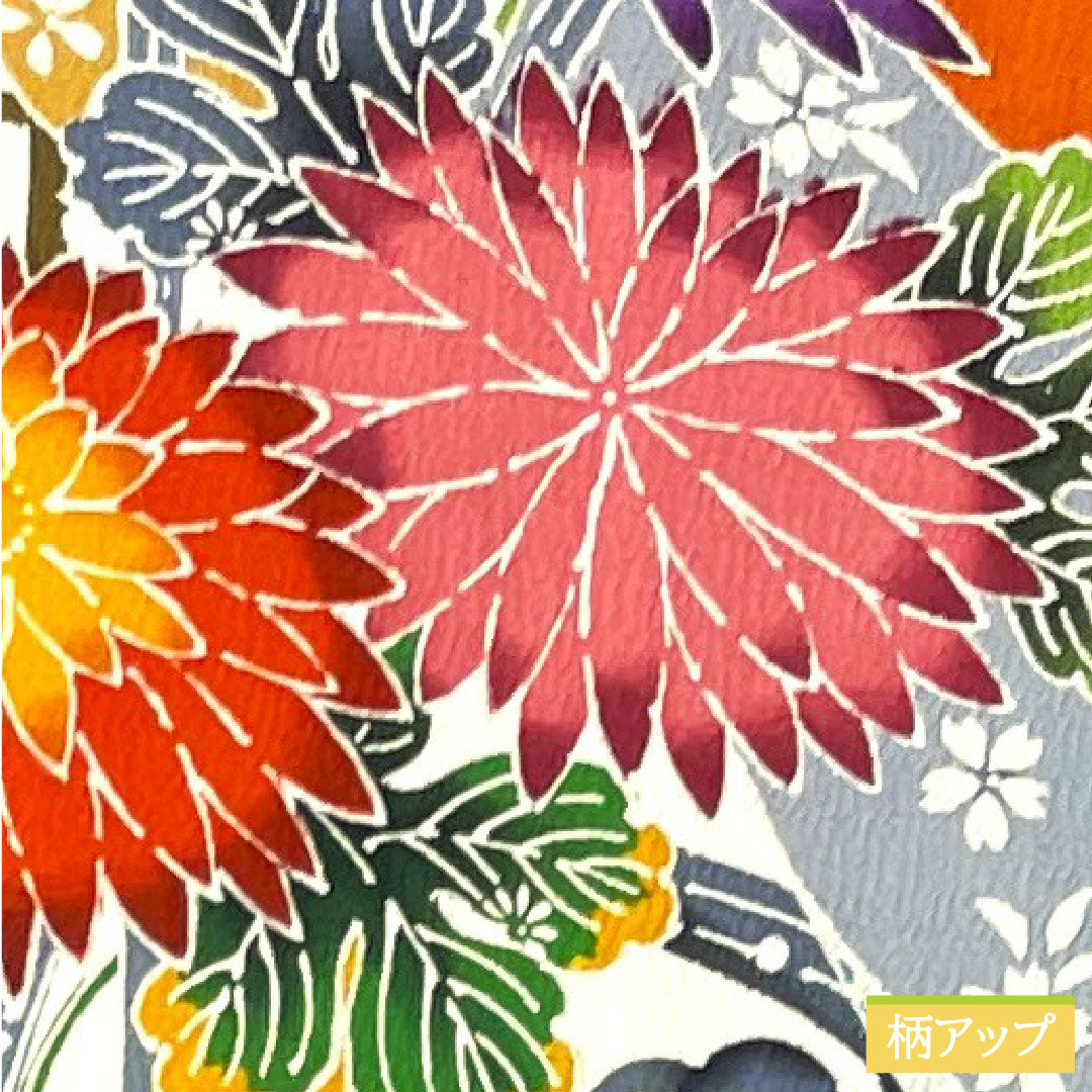 振袖 正絹 身丈151cm 裄丈62cm 袷 黄丹色 京紅型 吉祥文様 Aランク 橙系 1113001913226