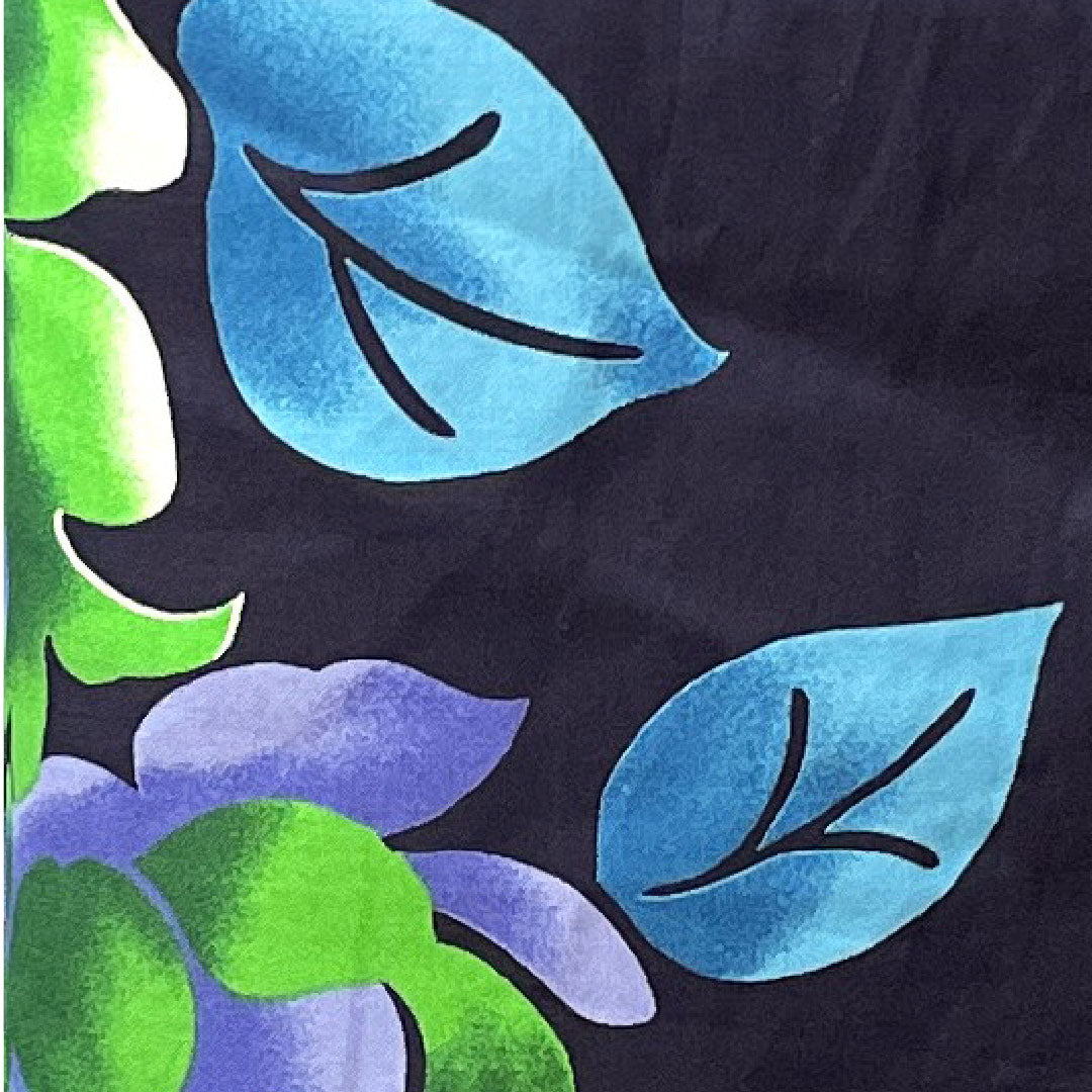 浴衣 濃紺色 山茶花 木綿 Sランク 単衣 身丈162cm 裄丈65.5cm 紺系 1118002582418