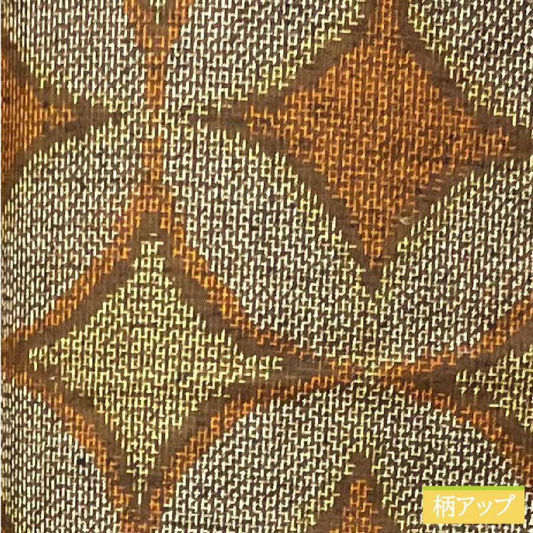 紬 正絹 身丈158cm 裄丈62.5cm 七宝 Aランク 袷 茶系 1116003543314