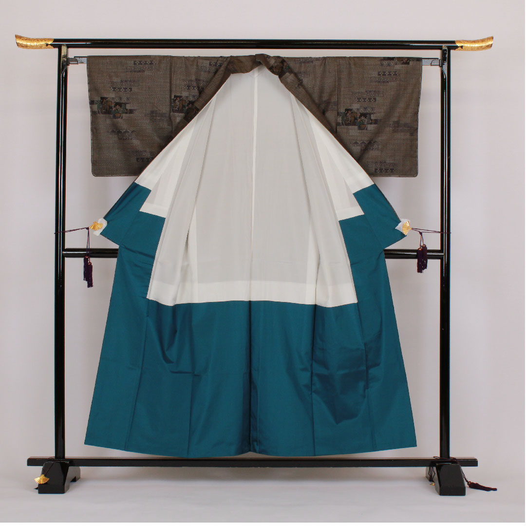 大島紬 身丈156cm 裄丈65cm 9マルキ 正絹 Sランク 袷 茶系 1116000492314