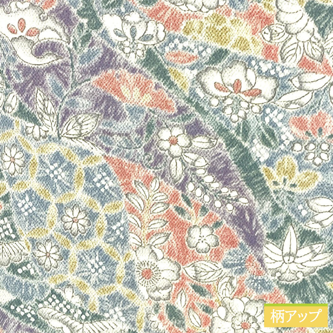 小紋 正絹 Sランク 身丈166cm 裄丈66cm 単衣 辻ヶ花 ちりめん地 グラデーション系 1115007612599