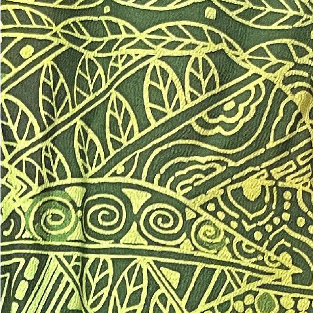 長襦袢 正絹 身丈148cm 裄丈70cm 単衣 男物 抽象模様 ボカシ染 Sランク 緑系 1129000582819