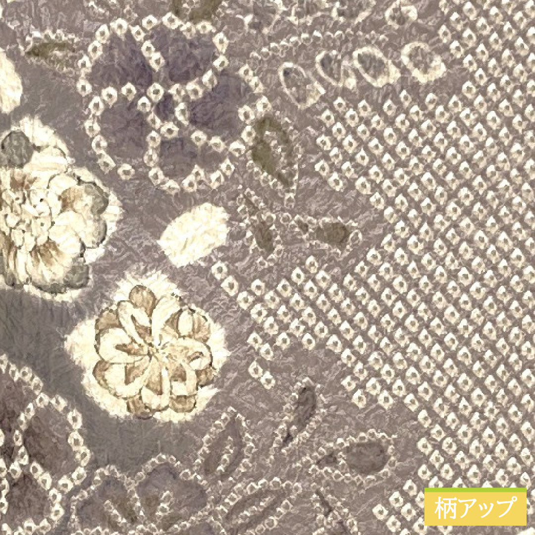 訪問着 正絹 袷 身丈161.5cm 裄丈61.5cm 淡紫色(たんししょく) 総絞り 辻ヶ花 Aランク 紫系 1112005473420