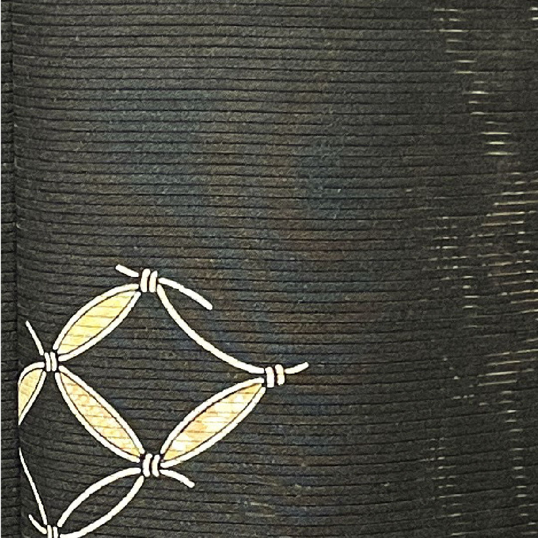 夏物 正絹 小紋 身丈157.5cm 裄丈65cm 七宝 絽 Sランク 黒系 1132001522310