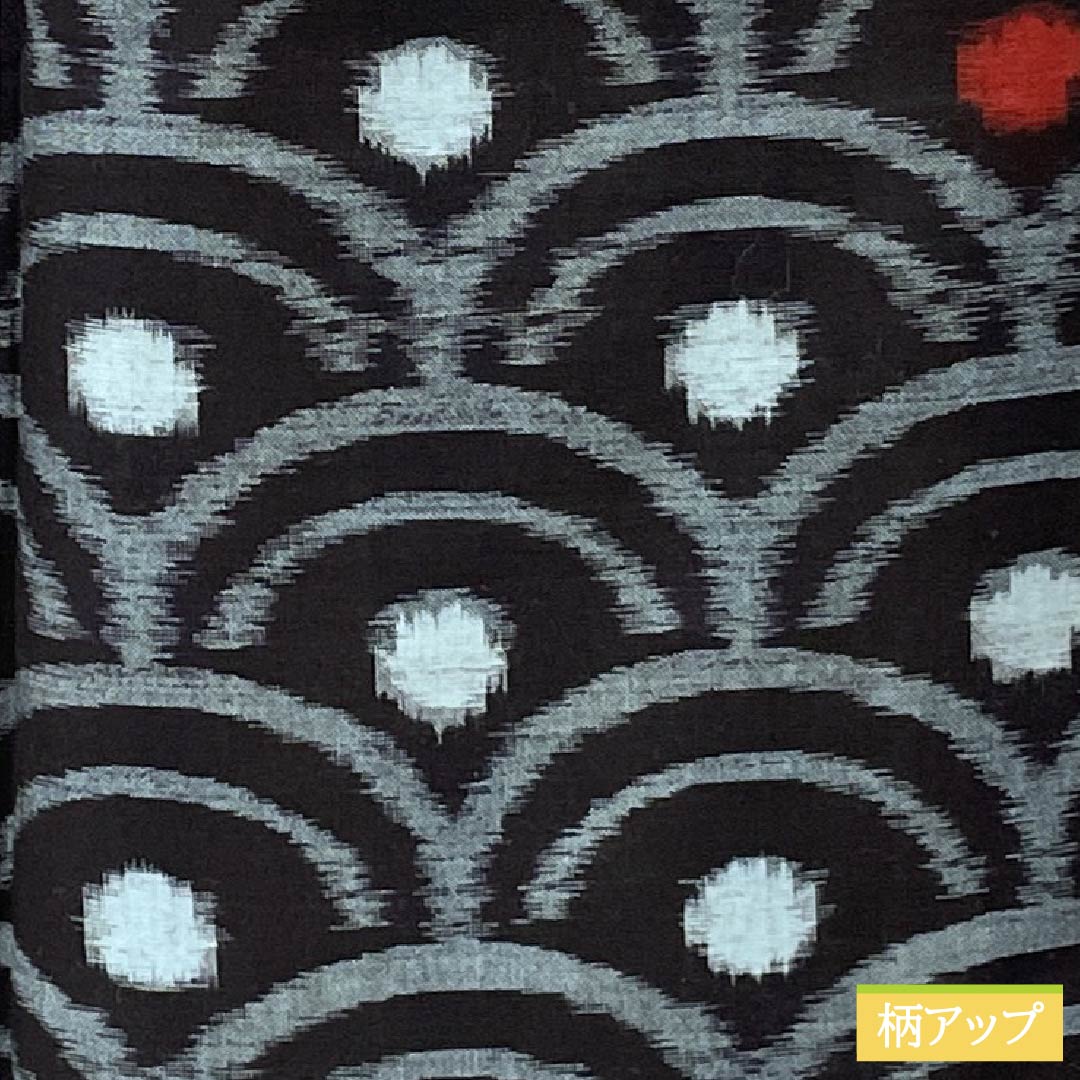 紬 木綿 Aランク 身丈164.5cm 裄丈66.5cm 久留米絣 青海波 単衣 紺系 1116004423418