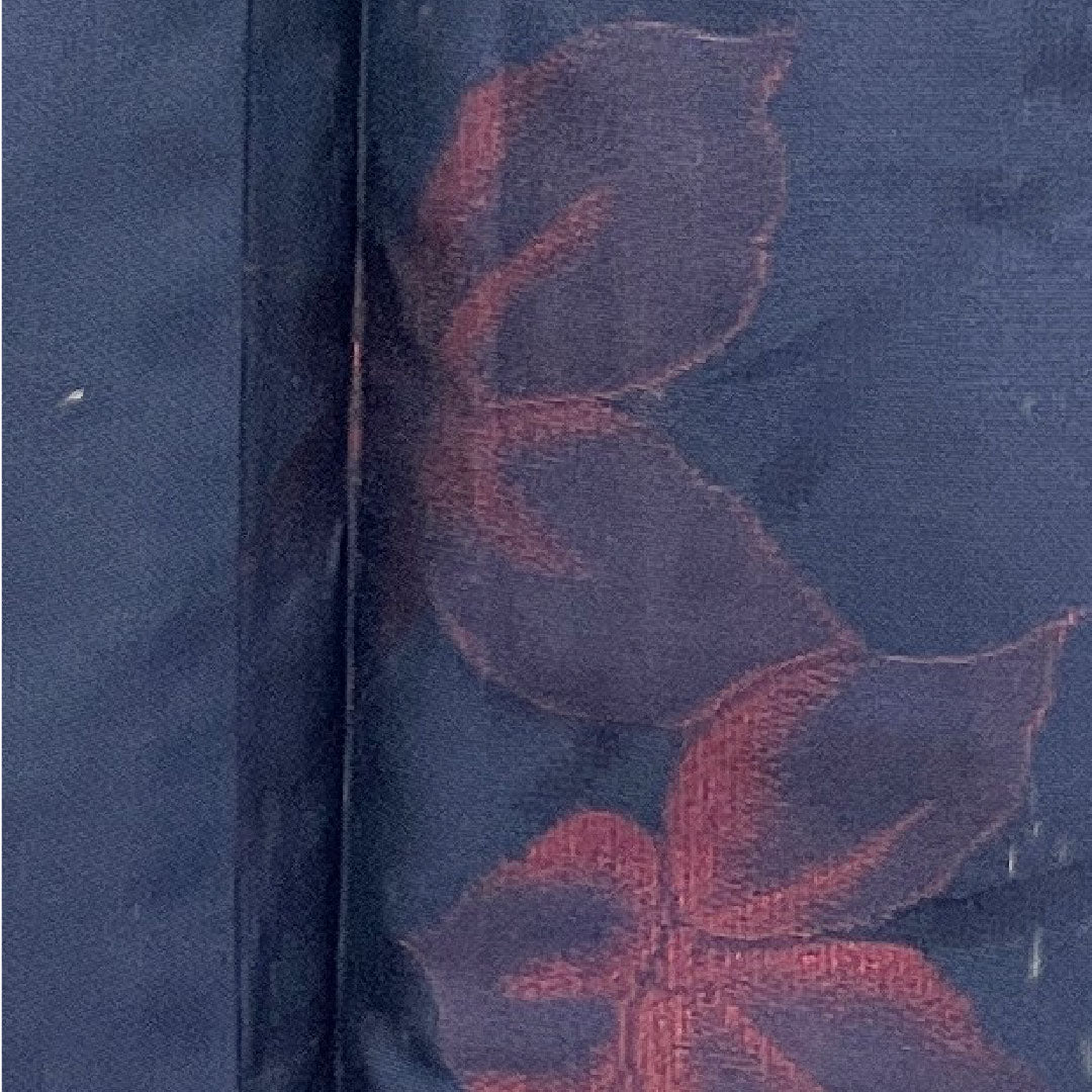 Summer pure silk komon length 164.5cm sleeve length 65cm dark navy abstract flower gauze rank S navy 1132001112418